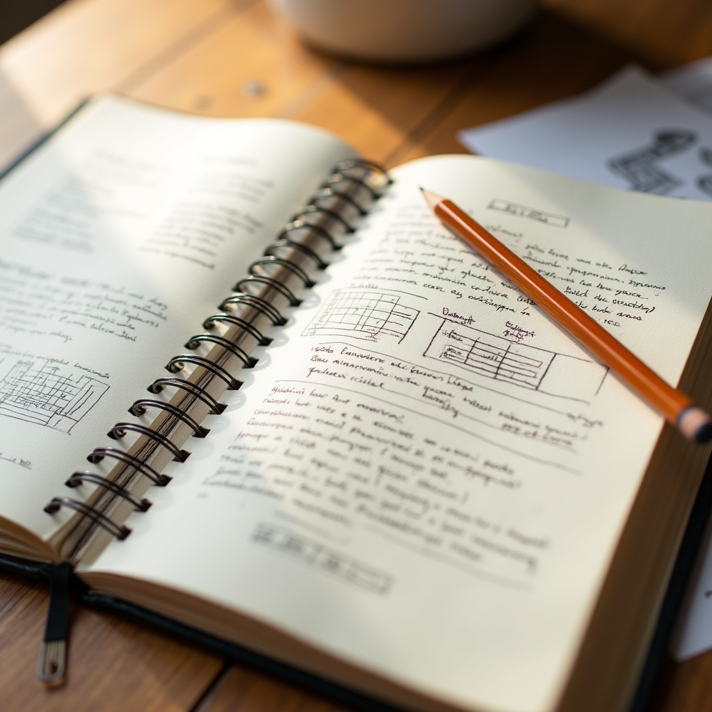 Cuaderno de trabajo del curso con notas y ejercicios resueltos